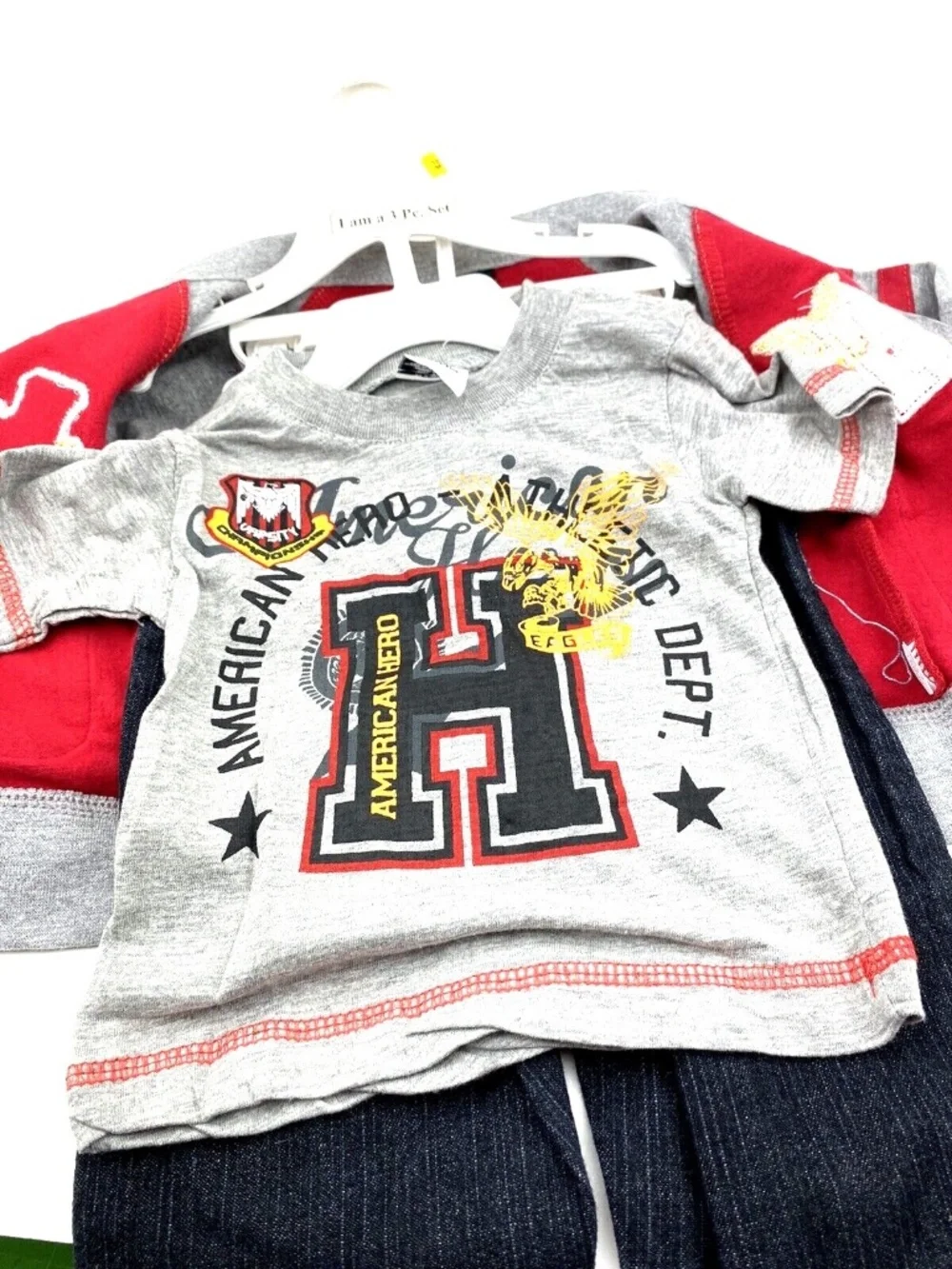 American Hero Baby Outfit Size 12m Boys Matching 3pc set Children Kids Infant